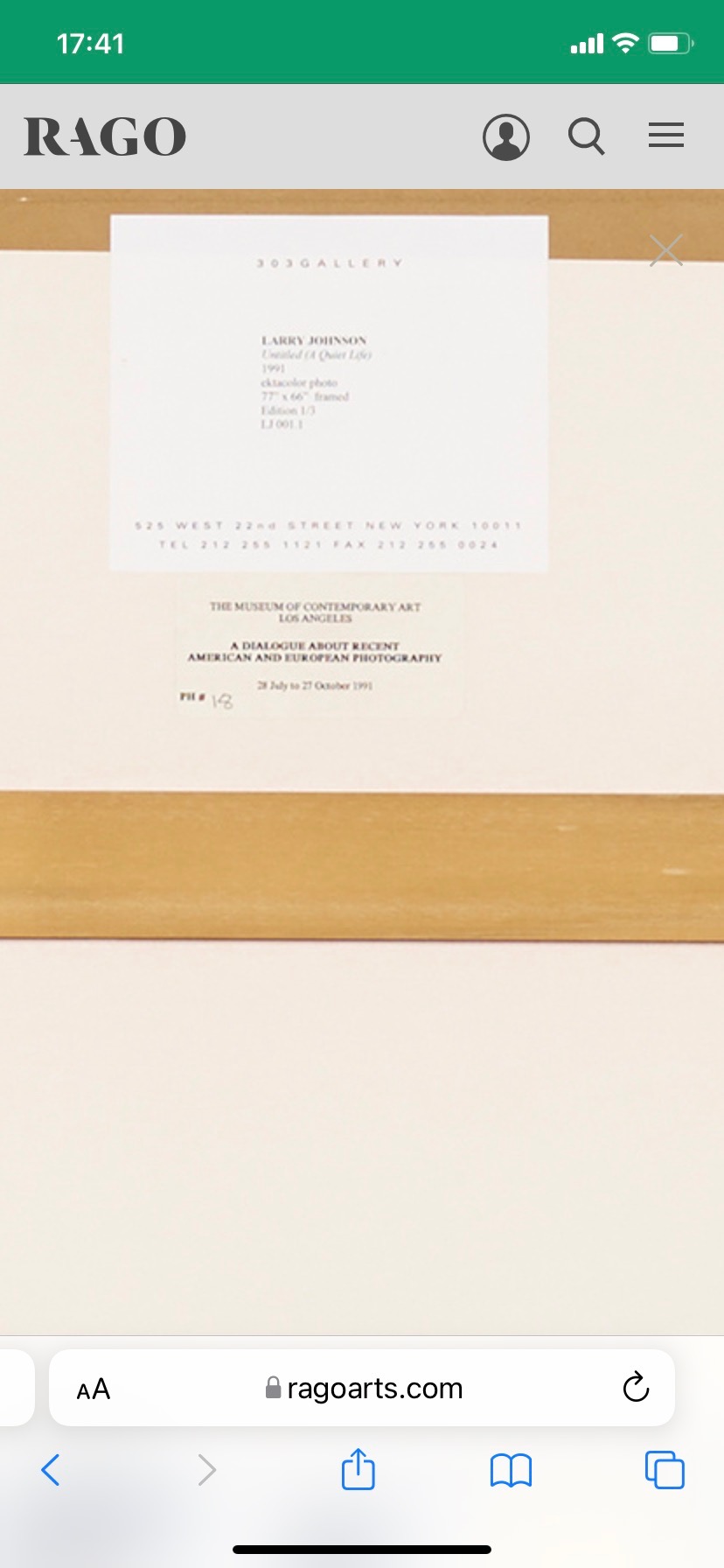 290+LARRY+JOHNSON,+Untitled+%28A+Quiet+Life%29++2021+Art,+15+December+2021++Auctions++Rago+Auctions+2.jpeg