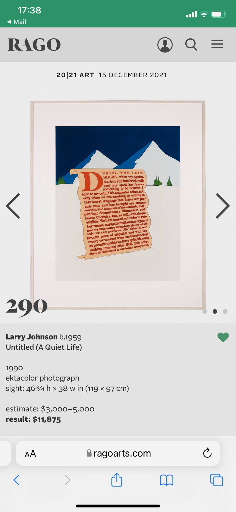 290+LARRY+JOHNSON,+Untitled+%28A+Quiet+Life%29++2021+Art,+15+December+2021++Auctions++Rago+Auctions.jpeg